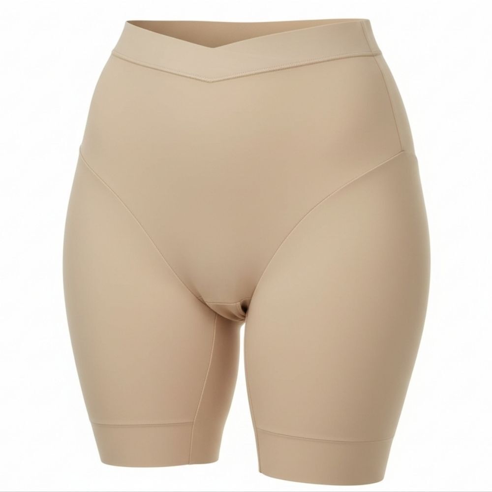 High-Waisted Tan Shapewear Shorts